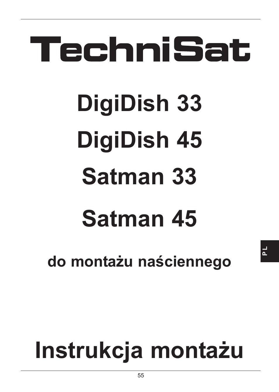 Instrukcja montażu | TechniSat SATMAN 45 Mounting instruction User Manual | Page 55 / 84