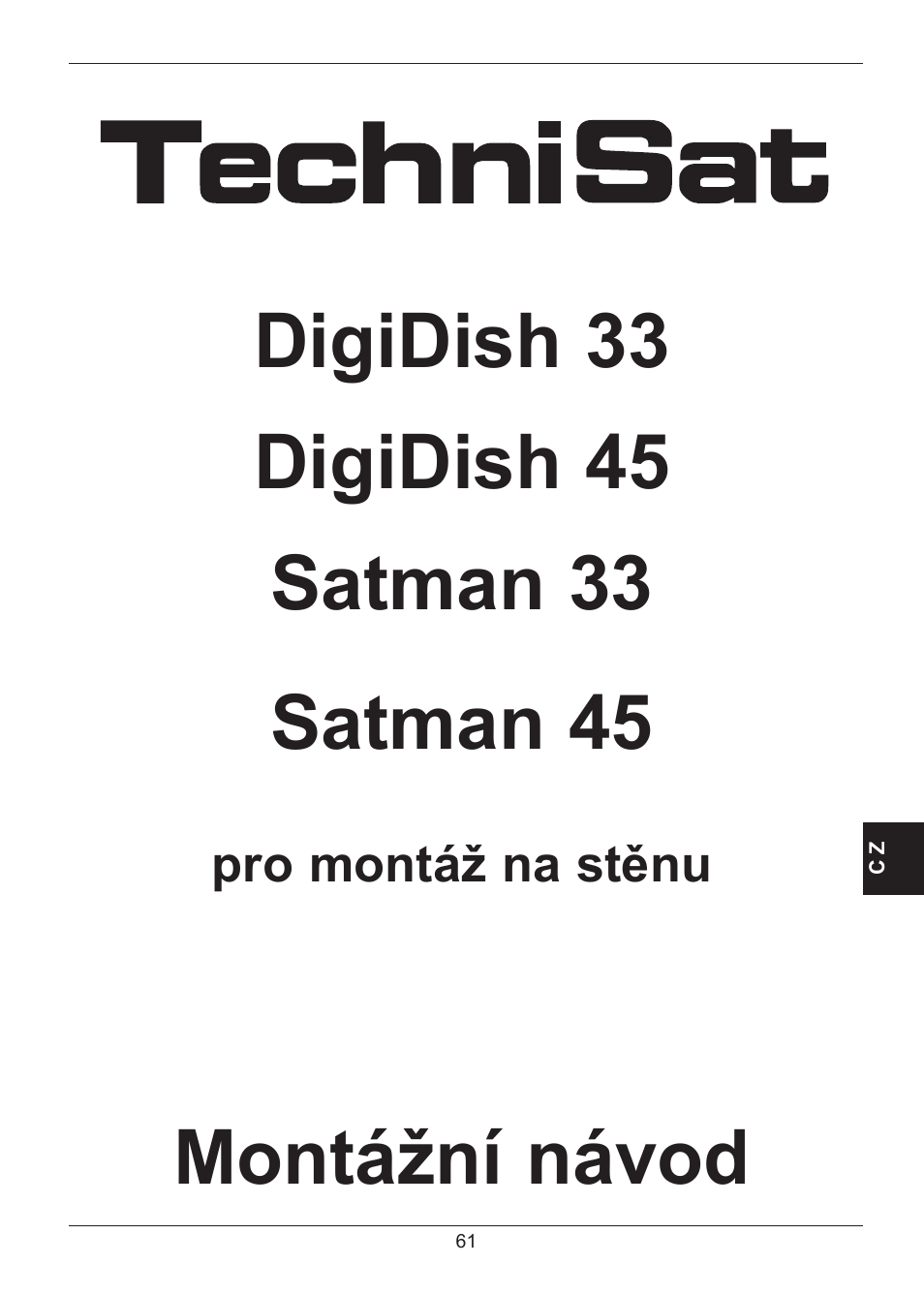 Montážní návod | TechniSat SATMAN 45 Mounting instruction User Manual | Page 61 / 84