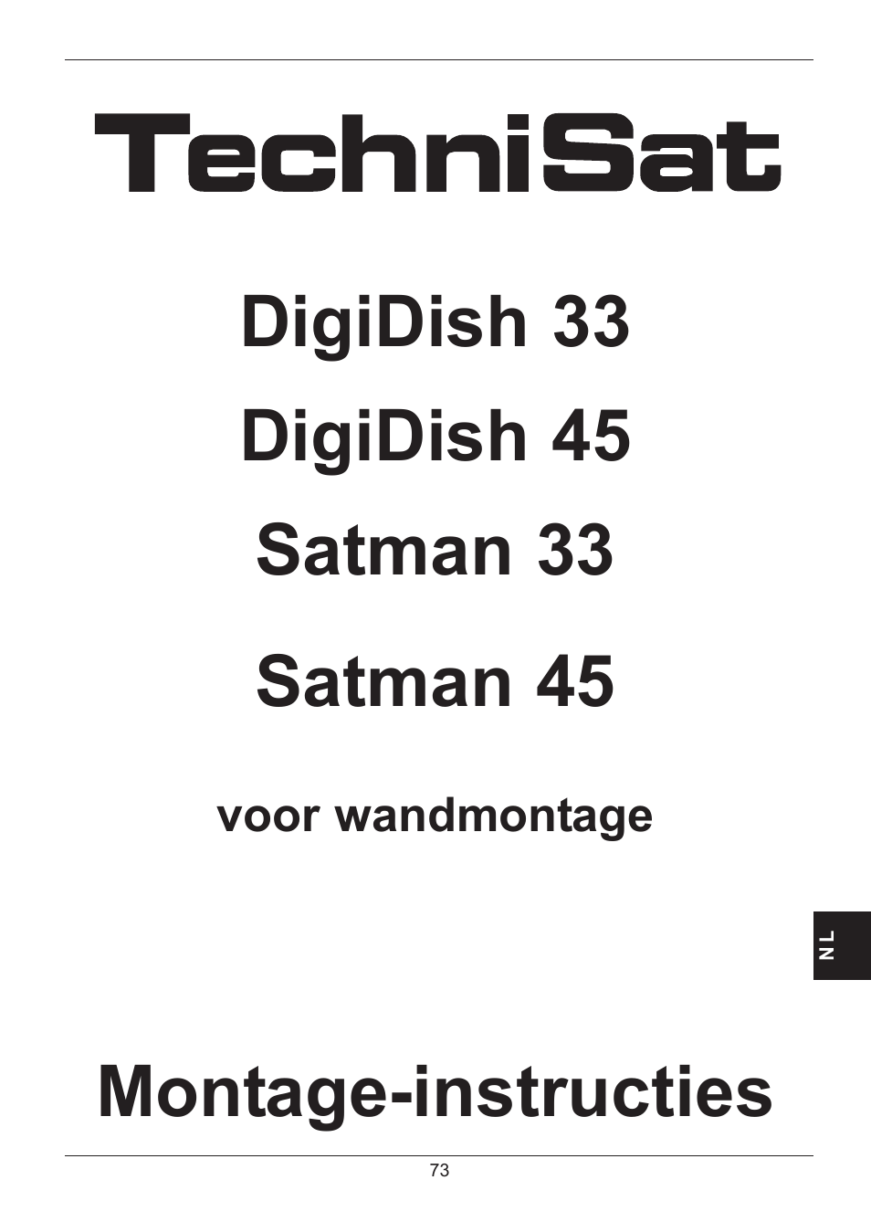 Montage-instructies | TechniSat SATMAN 45 Mounting instruction User Manual | Page 73 / 84