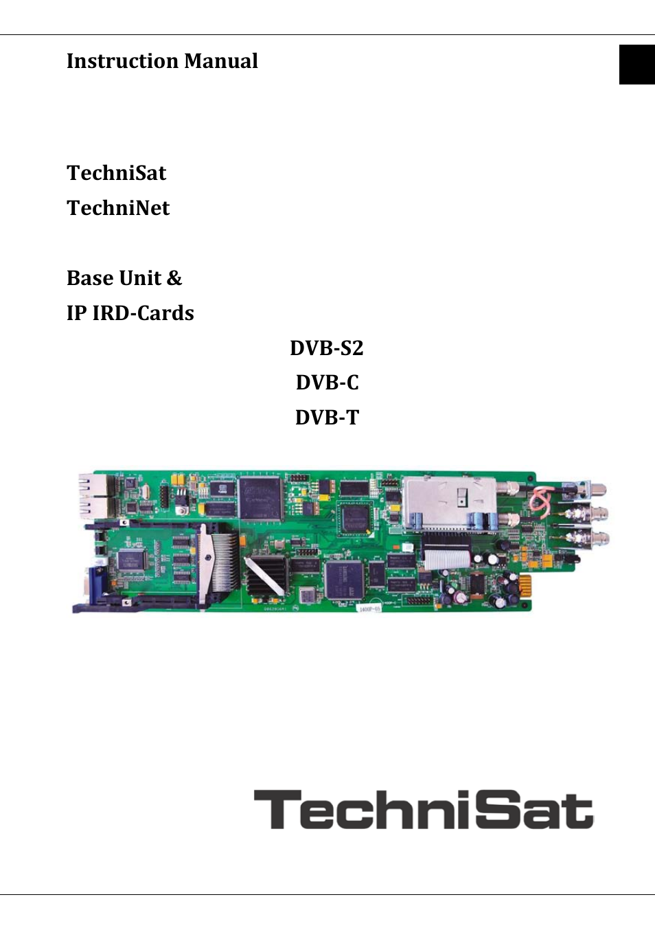 TechniSat DVB-T/IP IRD User Manual | 57 pages