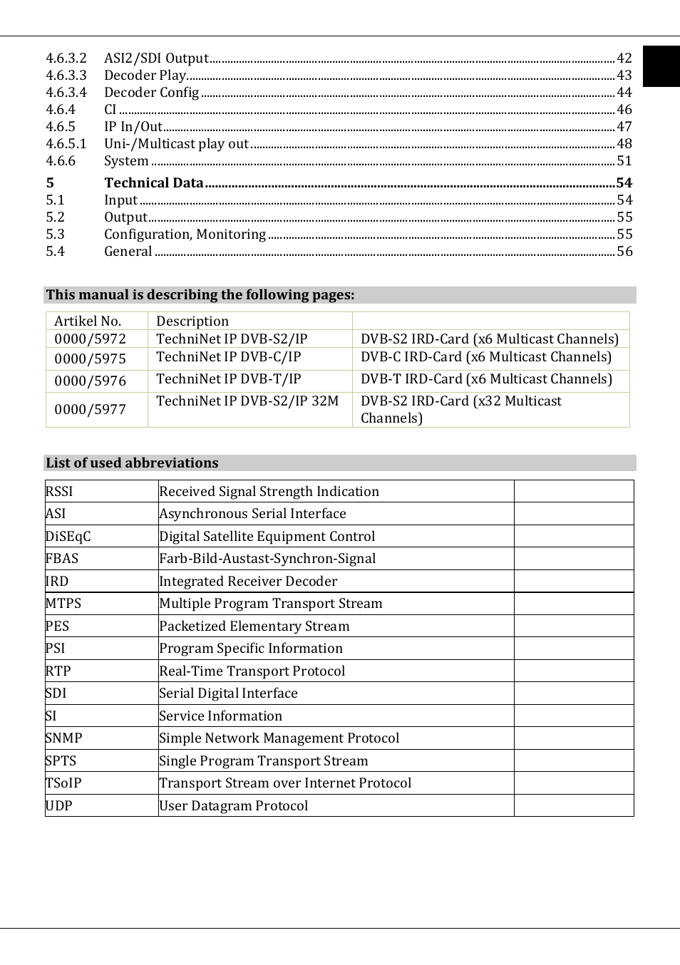 TechniSat DVB-T/IP IRD User Manual | Page 3 / 57