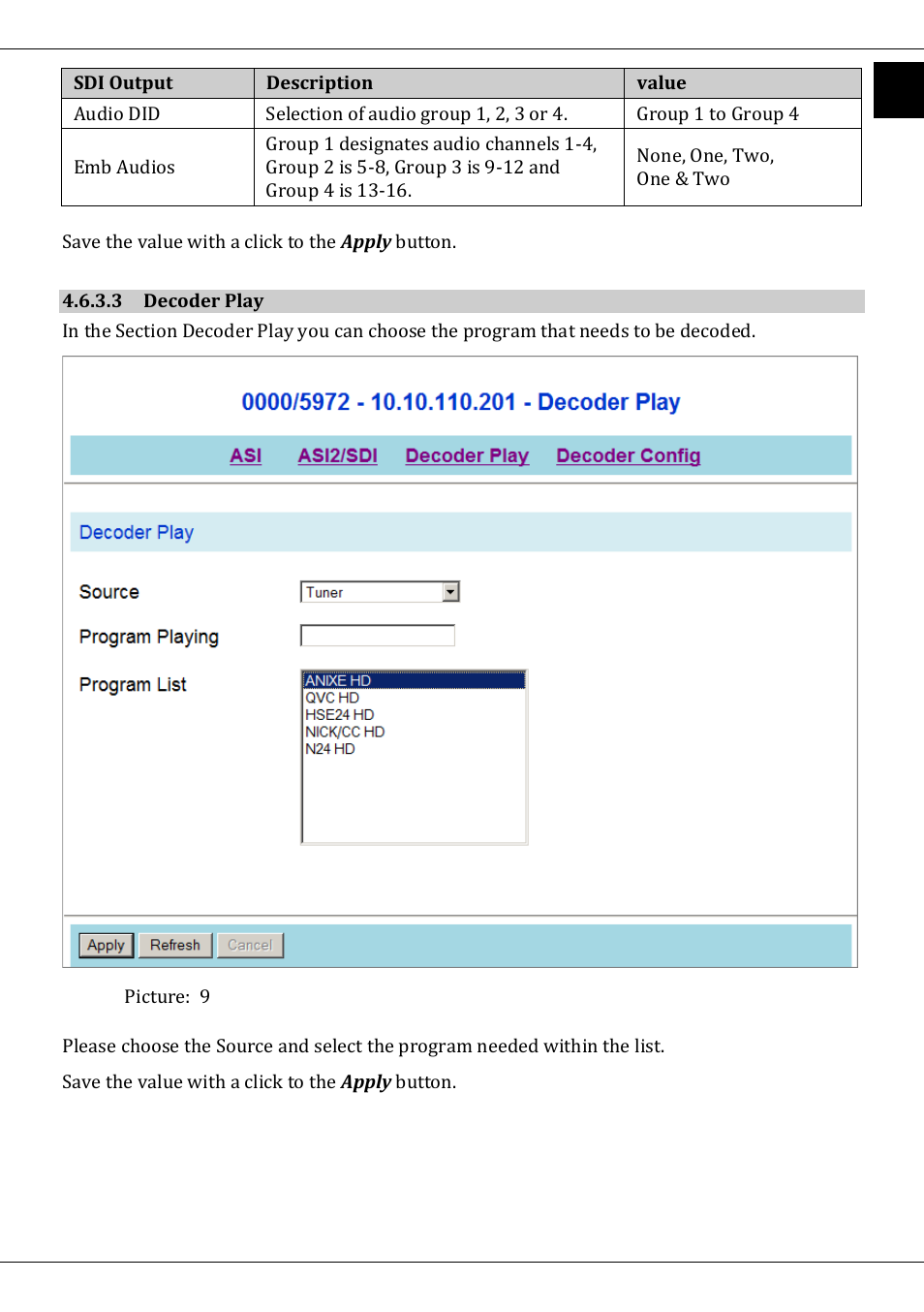 3 decoder play | TechniSat DVB-T/IP IRD User Manual | Page 43 / 57