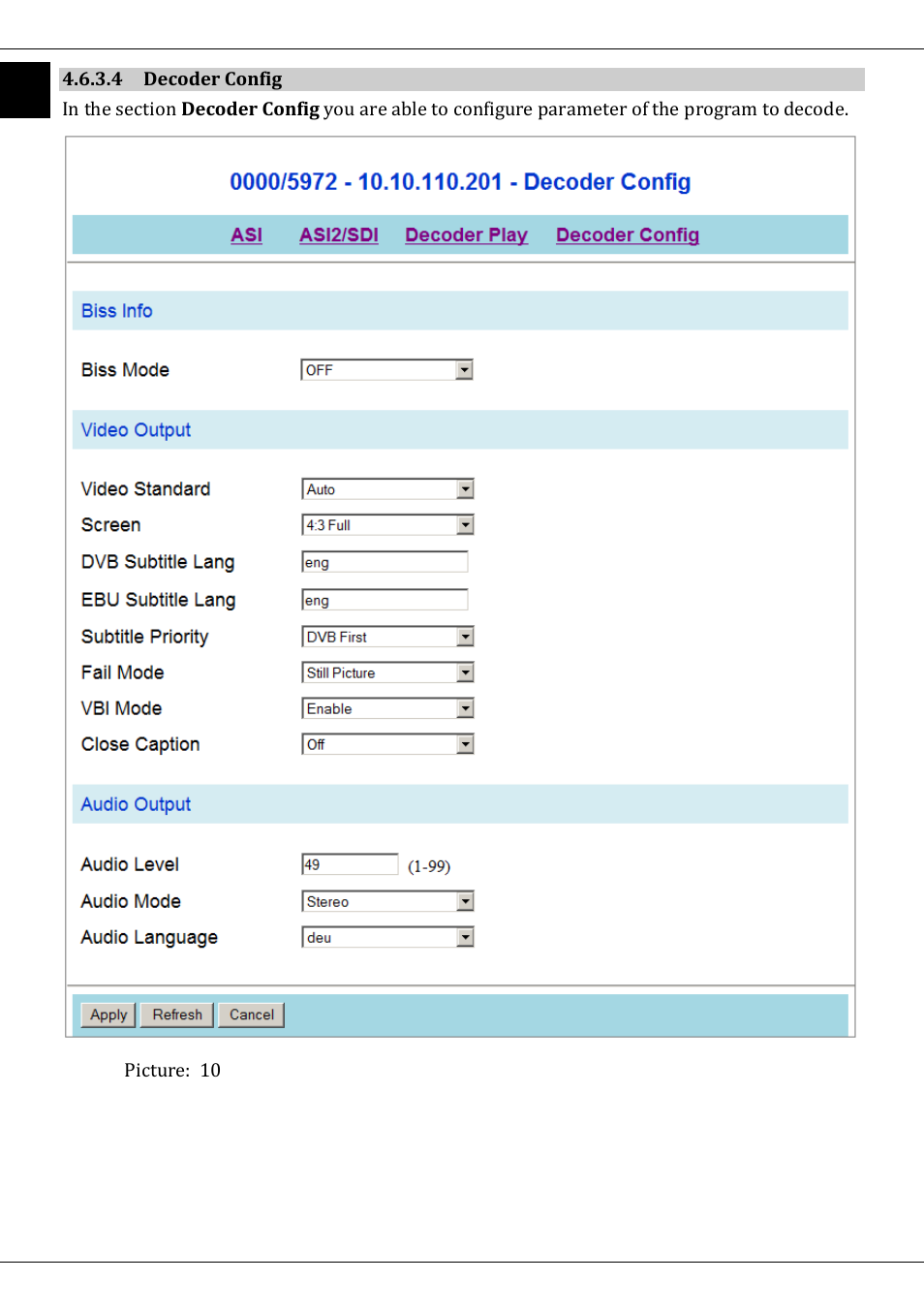4 decoder config | TechniSat DVB-T/IP IRD User Manual | Page 44 / 57