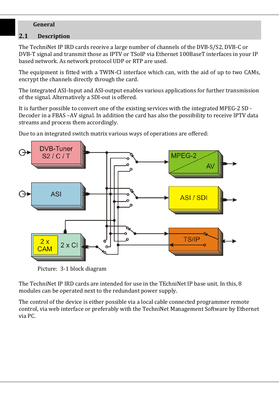 2 general, 1 description | TechniSat DVB-T/IP IRD User Manual | Page 6 / 57