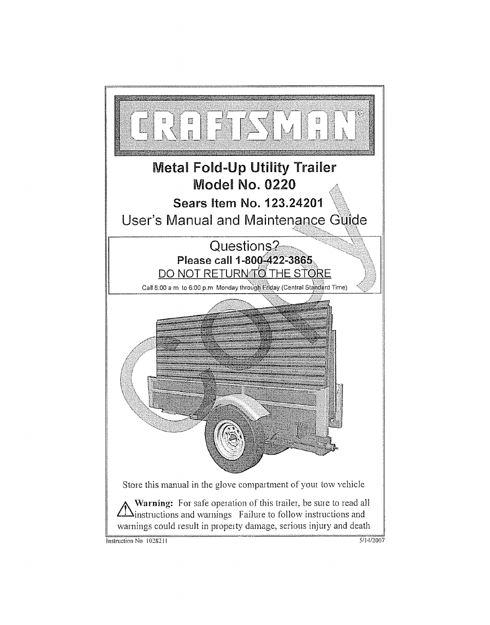 Craftsman 123.24201 User Manual | 56 pages