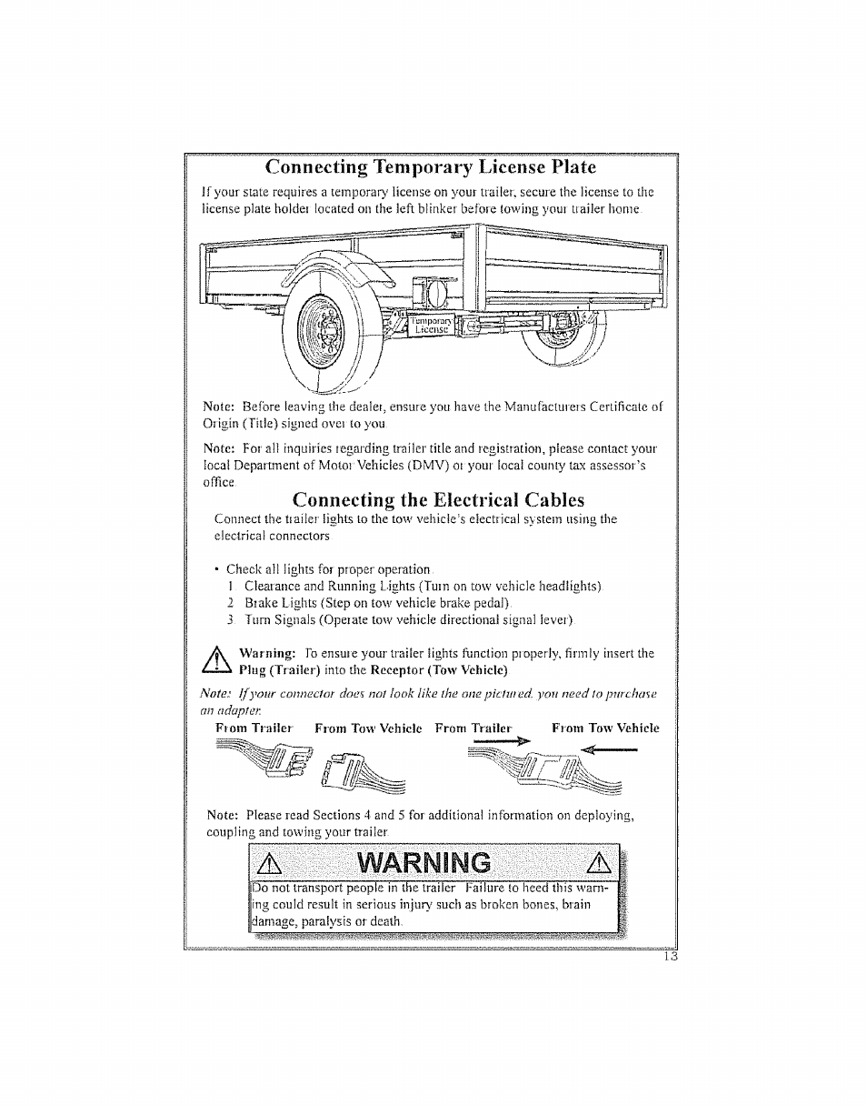 Warning | Craftsman 123.24201 User Manual | Page 13 / 56