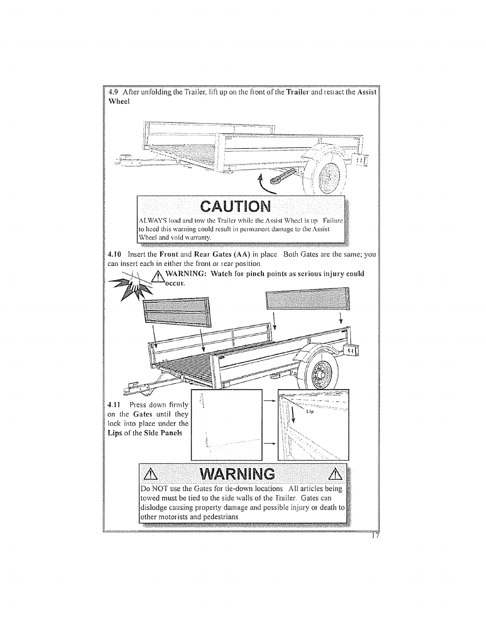 Caution, Warning | Craftsman 123.24201 User Manual | Page 17 / 56