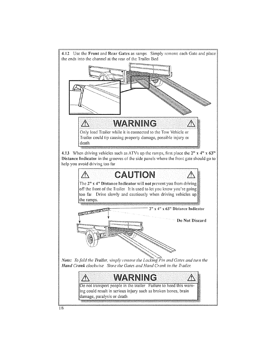 Warning, Caution | Craftsman 123.24201 User Manual | Page 18 / 56