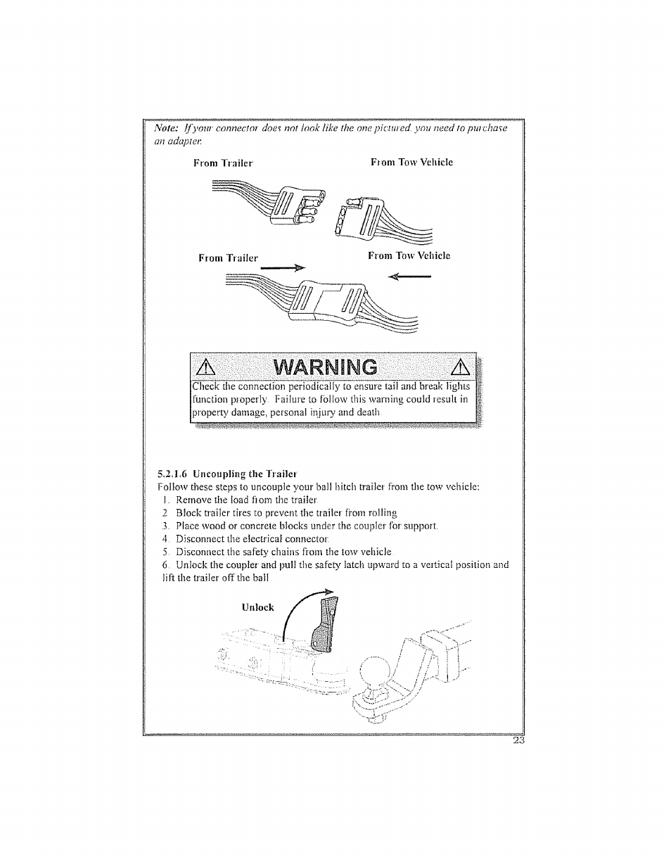 Warning | Craftsman 123.24201 User Manual | Page 23 / 56