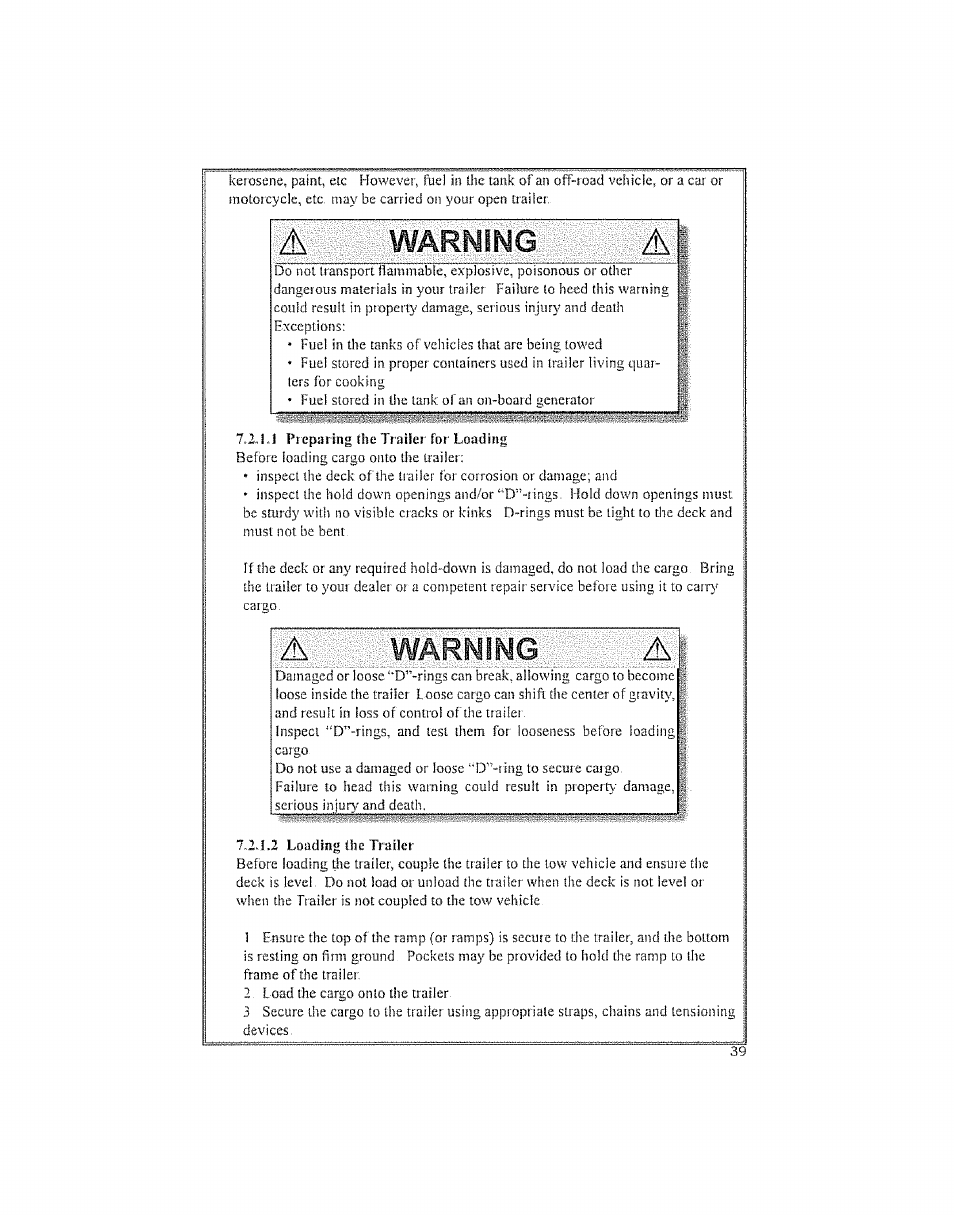 Awarning a, Warning | Craftsman 123.24201 User Manual | Page 39 / 56
