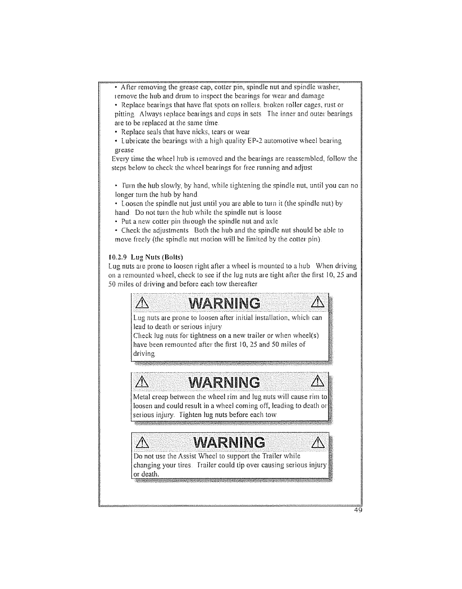 Warning, Awarning a | Craftsman 123.24201 User Manual | Page 49 / 56