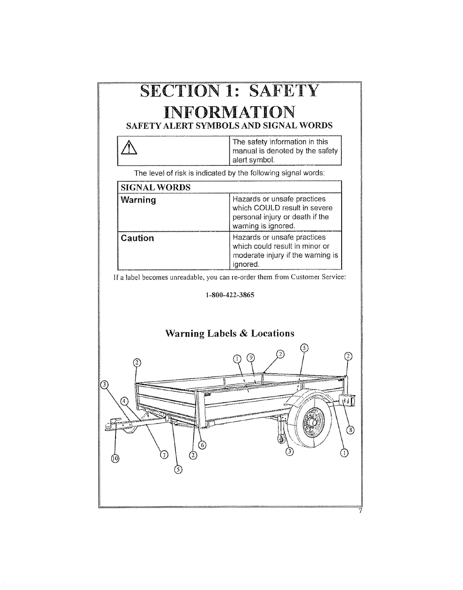 Sectionit^afety information, Section 1: safety information | Craftsman 123.24201 User Manual | Page 7 / 56
