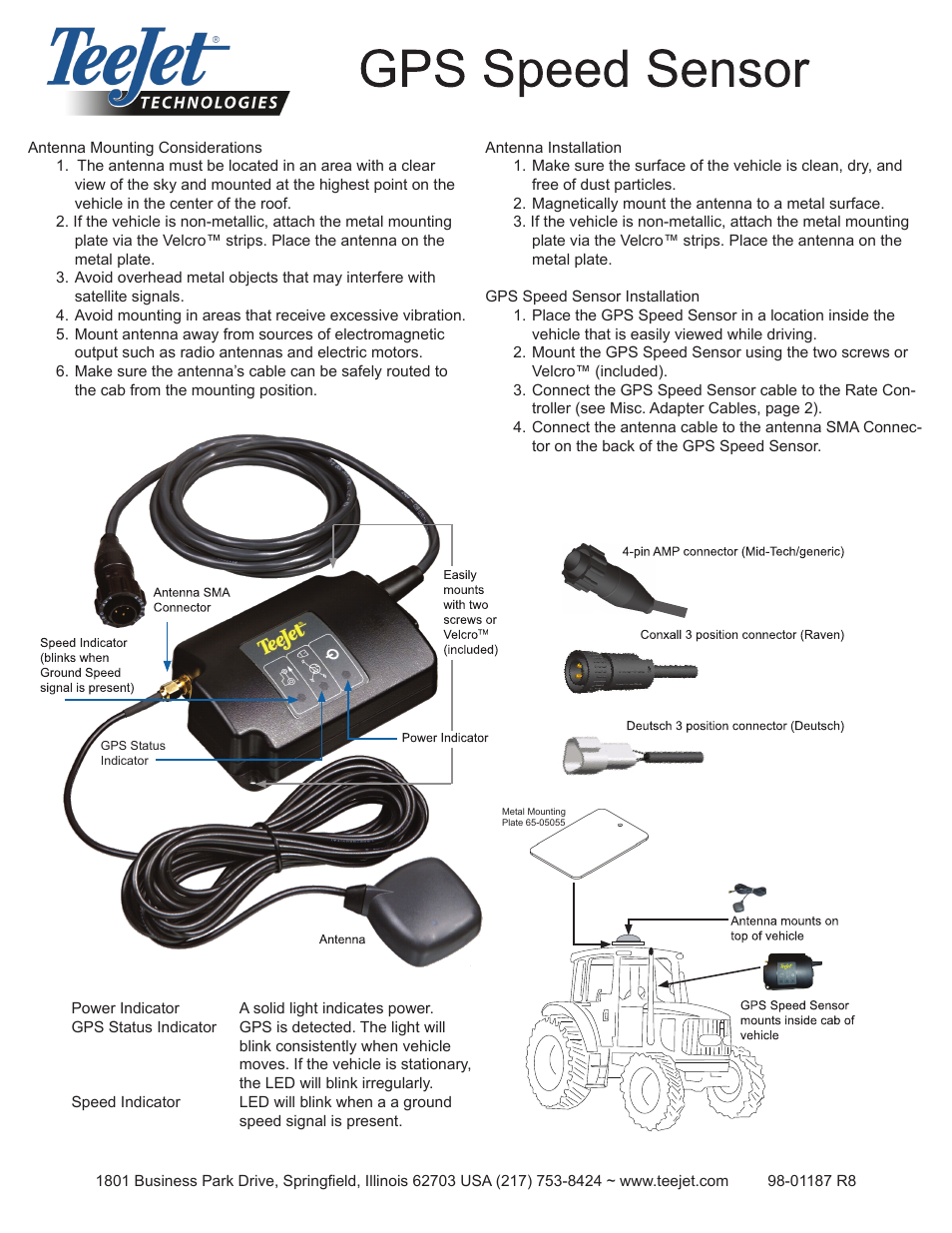 TeeJet GPS Speed Sensor User Manual | 2 pages