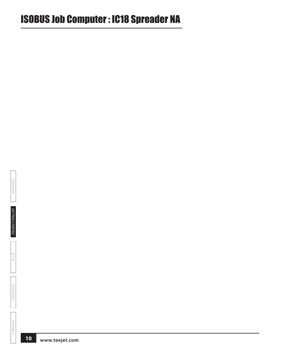 Isobus job computer : ic18 spreader na | TeeJet IC18 SPREADER JOB COMPUTER User Manual | Page 15 / 47