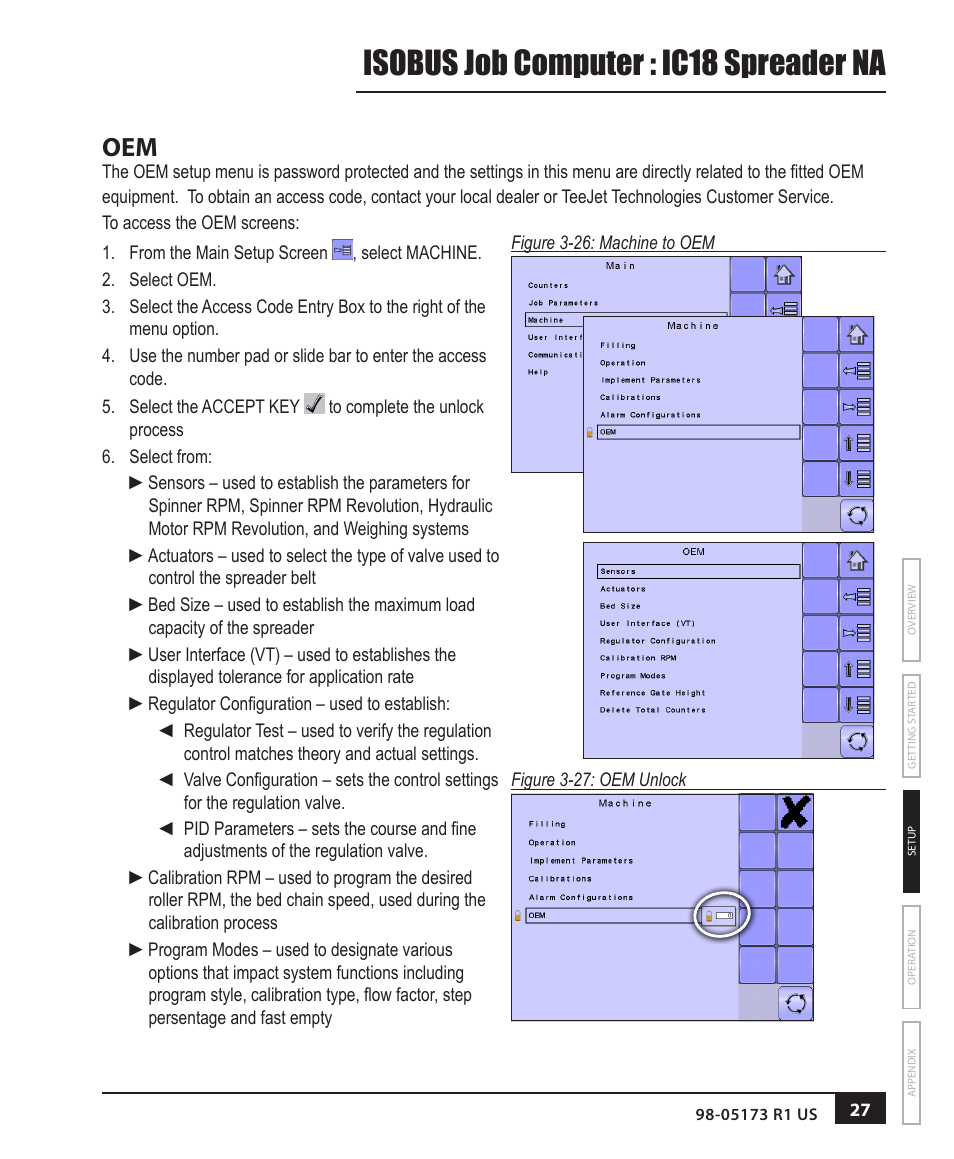Isobus job computer : ic18 spreader na | TeeJet IC18 SPREADER JOB COMPUTER User Manual | Page 32 / 47