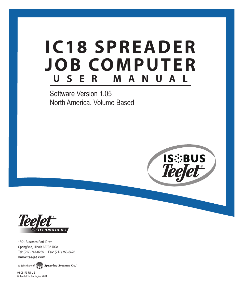 Ic18 spreader job computer | TeeJet IC18 SPREADER JOB COMPUTER User Manual | Page 47 / 47