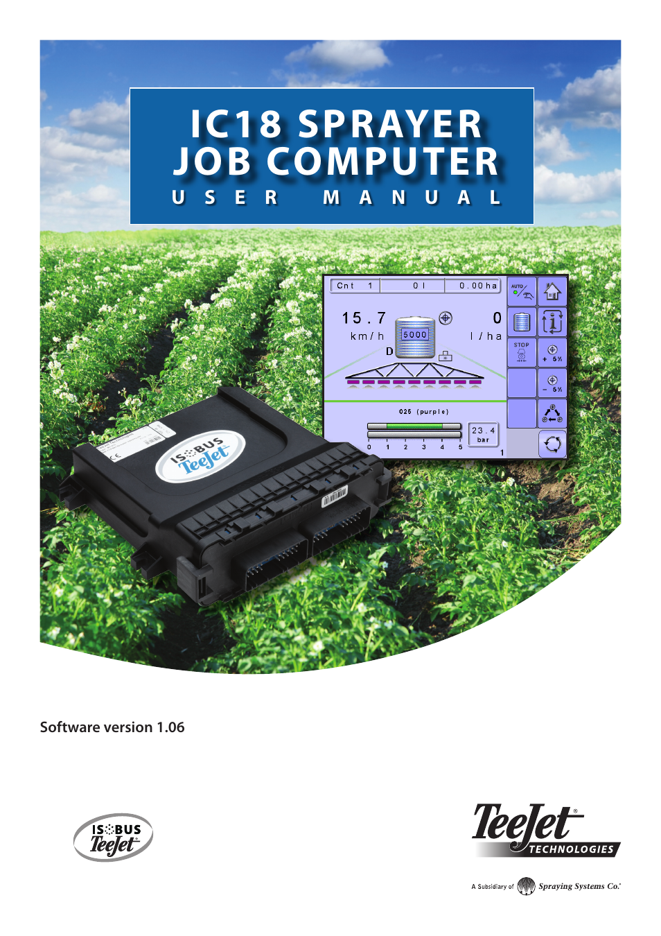 TeeJet IC18 SPRAYER JOB COMPUTER User Manual | 43 pages