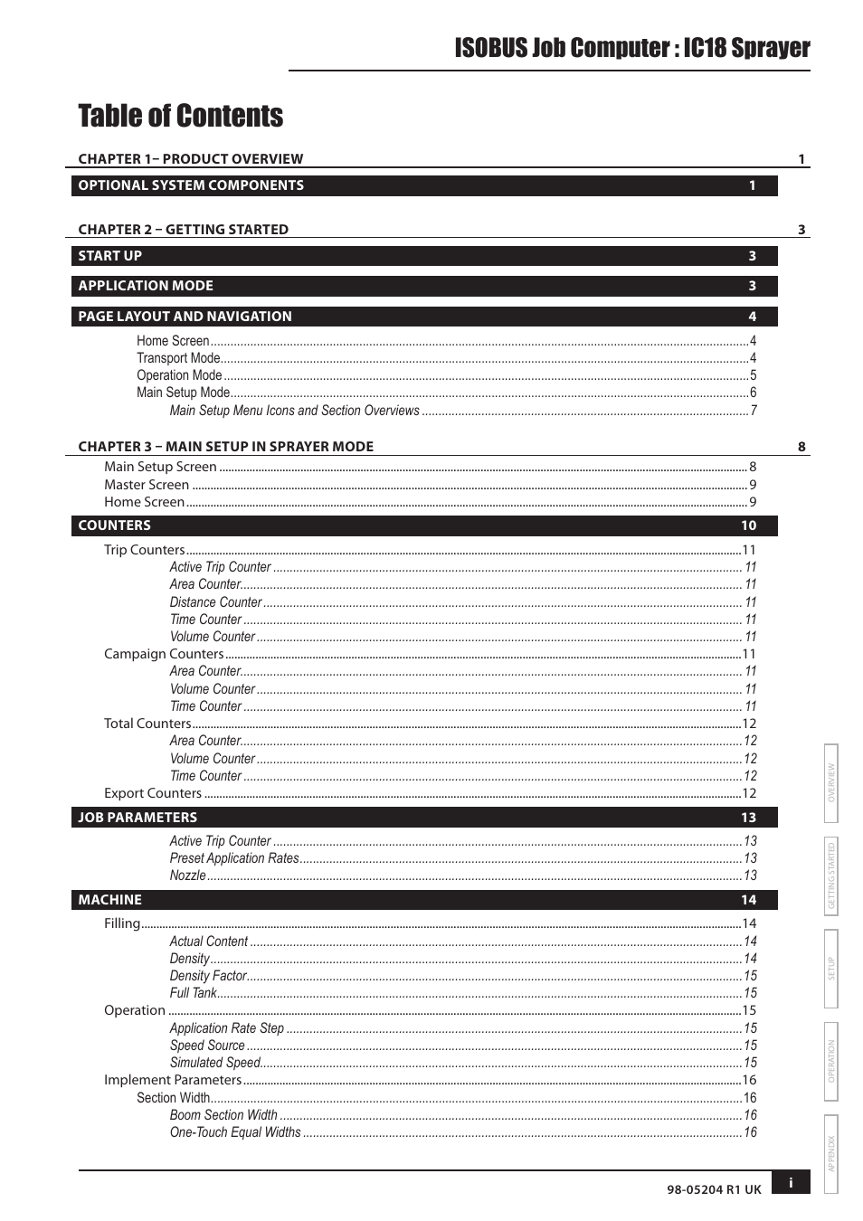 TeeJet IC18 SPRAYER JOB COMPUTER User Manual | Page 3 / 43