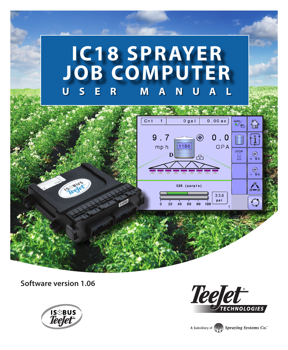 TeeJet IC18 SPRAYER JOB COMPUTER User Manual | 68 pages