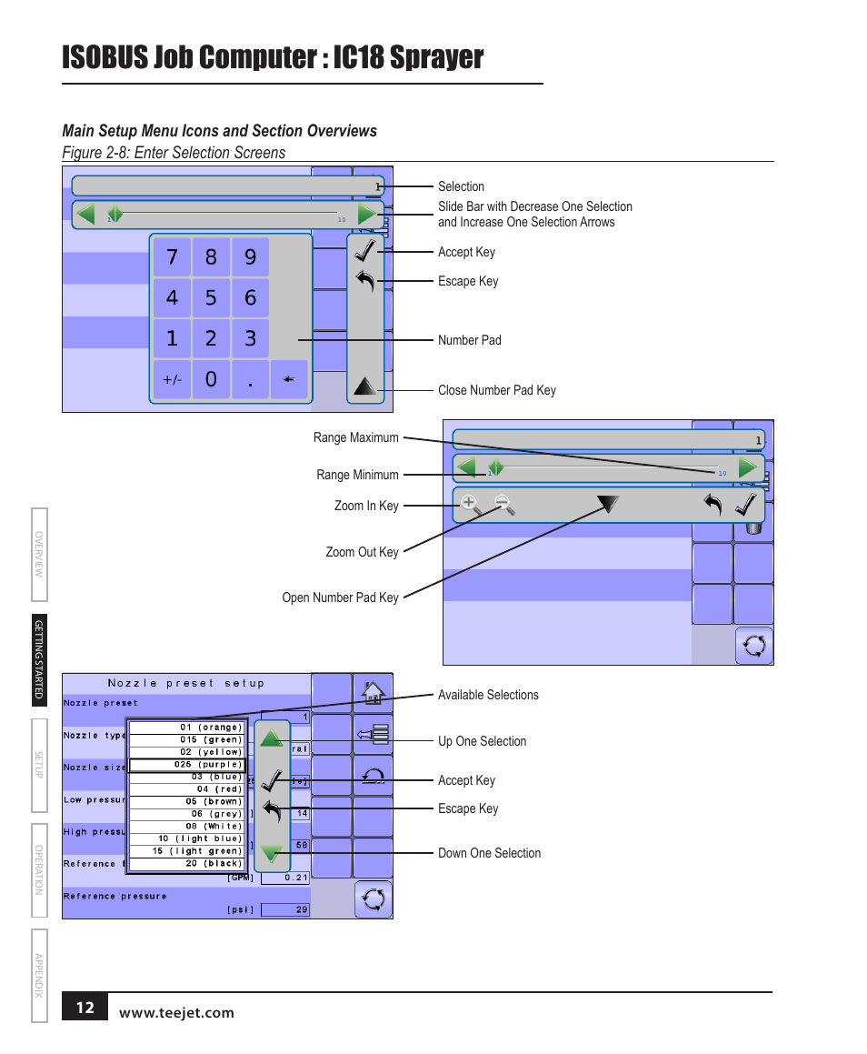 Isobus job computer : ic18 sprayer | TeeJet IC18 SPRAYER JOB COMPUTER User Manual | Page 18 / 68