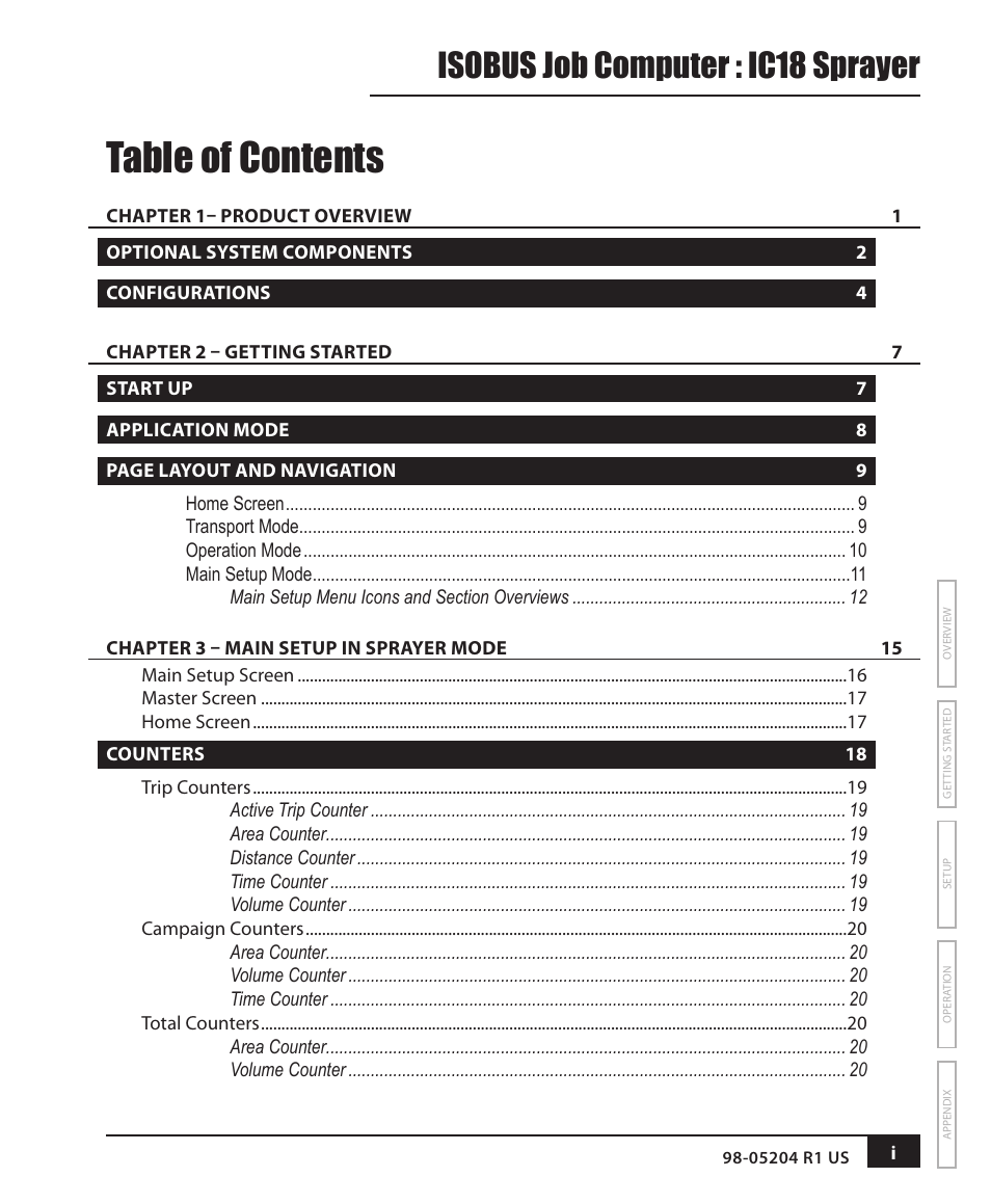 TeeJet IC18 SPRAYER JOB COMPUTER User Manual | Page 3 / 68