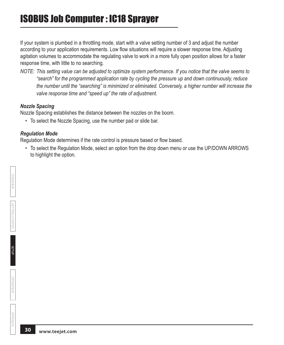 Isobus job computer : ic18 sprayer | TeeJet IC18 SPRAYER JOB COMPUTER User Manual | Page 36 / 68