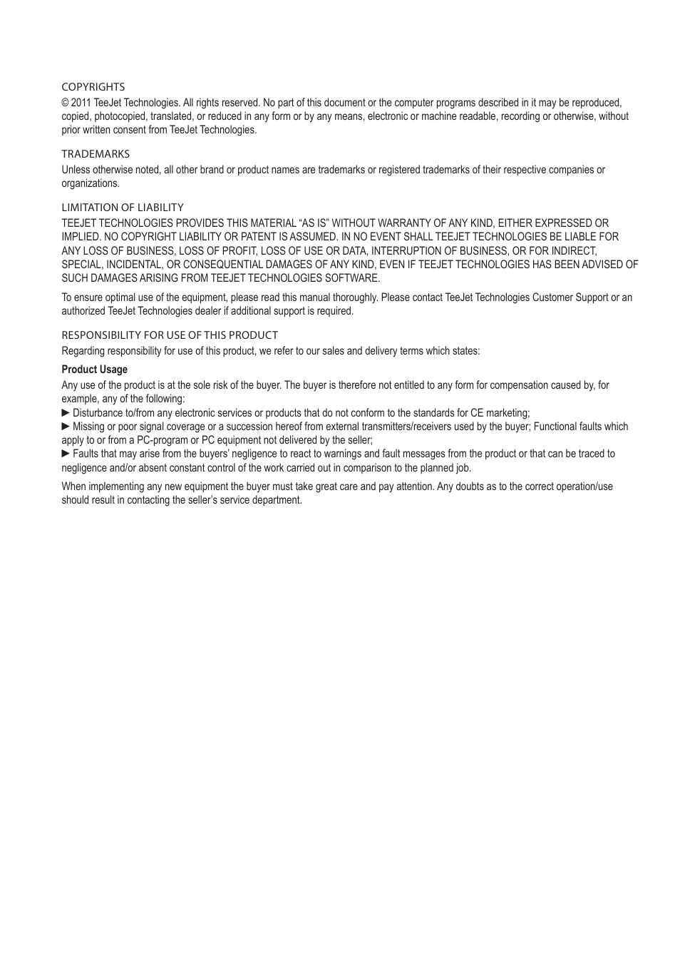 TeeJet BOOMPILOT JOB COMPUTER User Manual | Page 2 / 21