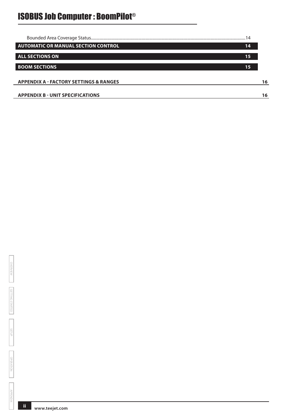 Isobus job computer : boompilot | TeeJet BOOMPILOT JOB COMPUTER User Manual | Page 4 / 21