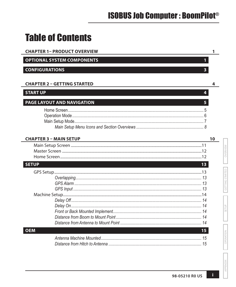 TeeJet BOOMPILOT JOB COMPUTER User Manual | Page 3 / 32