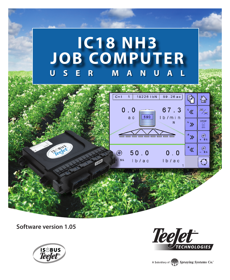 TeeJet IC18 NH3 JOB COMPUTER User Manual | 63 pages