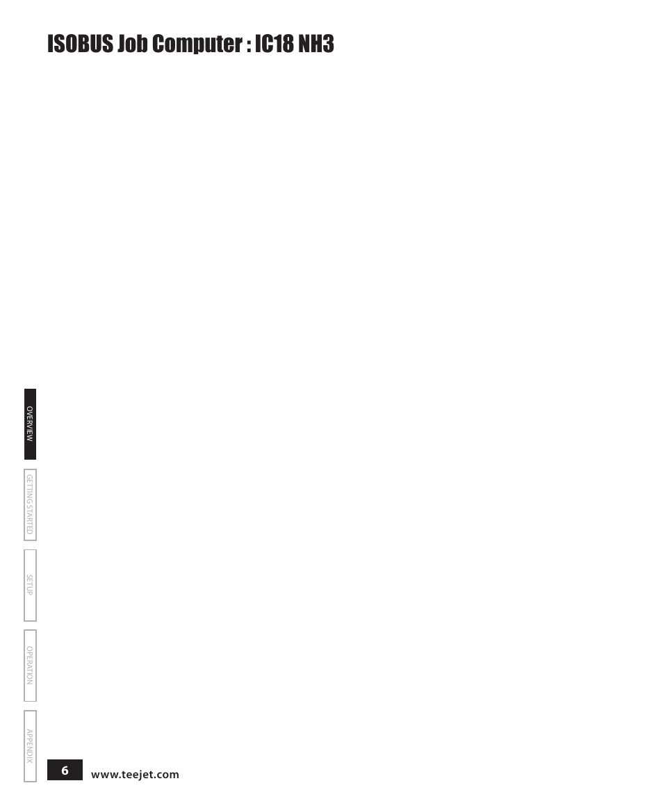 Isobus job computer : ic18 nh3 | TeeJet IC18 NH3 JOB COMPUTER User Manual | Page 12 / 63