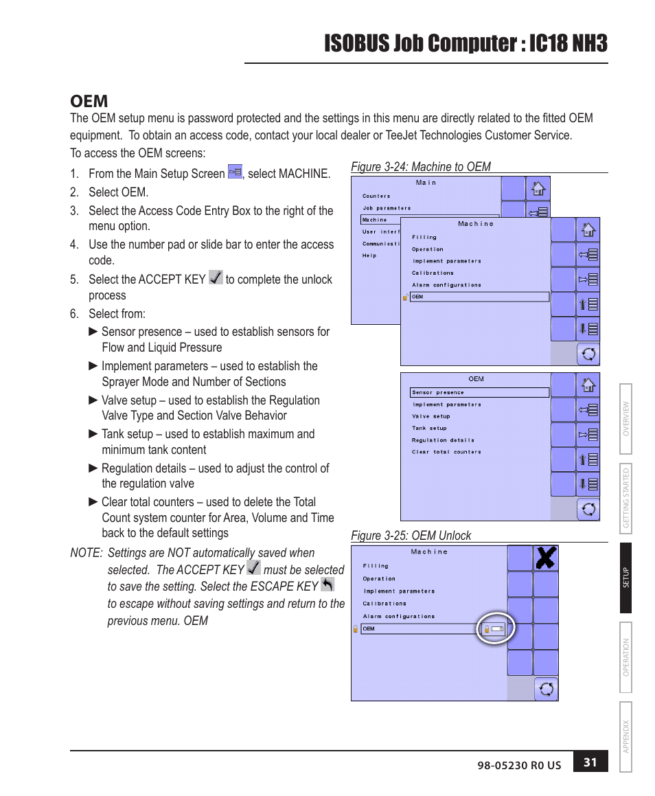 Isobus job computer : ic18 nh3 | TeeJet IC18 NH3 JOB COMPUTER User Manual | Page 37 / 63