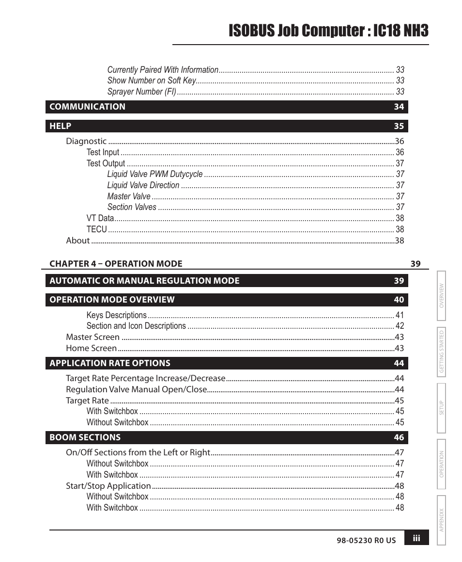 Isobus job computer : ic18 nh3 | TeeJet IC18 NH3 JOB COMPUTER User Manual | Page 5 / 63