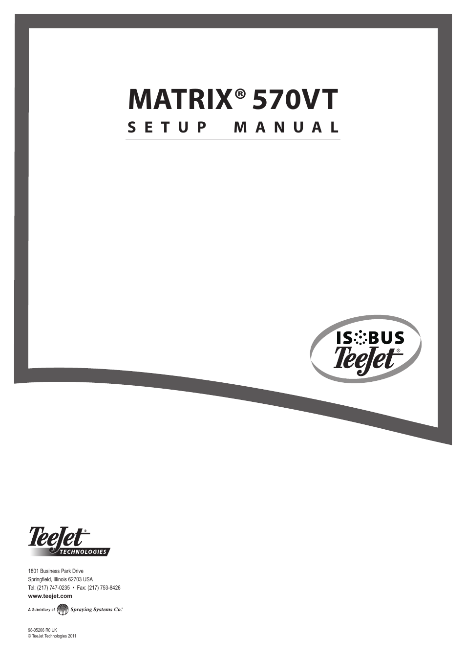 Matrix® 570vt | TeeJet MATRIX 570VT Software version 1.00 User Manual | Page 12 / 12