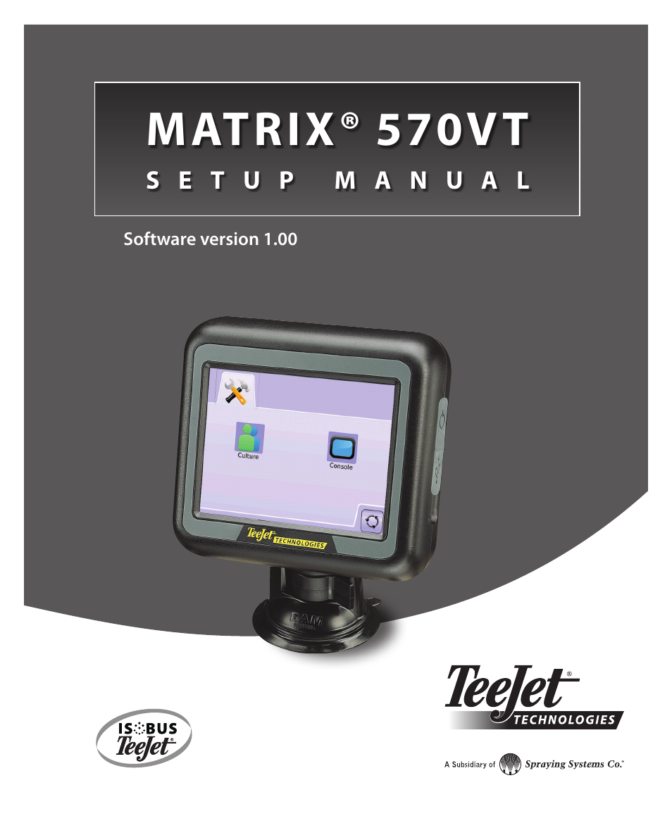 TeeJet MATRIX 570VT Software version 1.00 User Manual | 20 pages