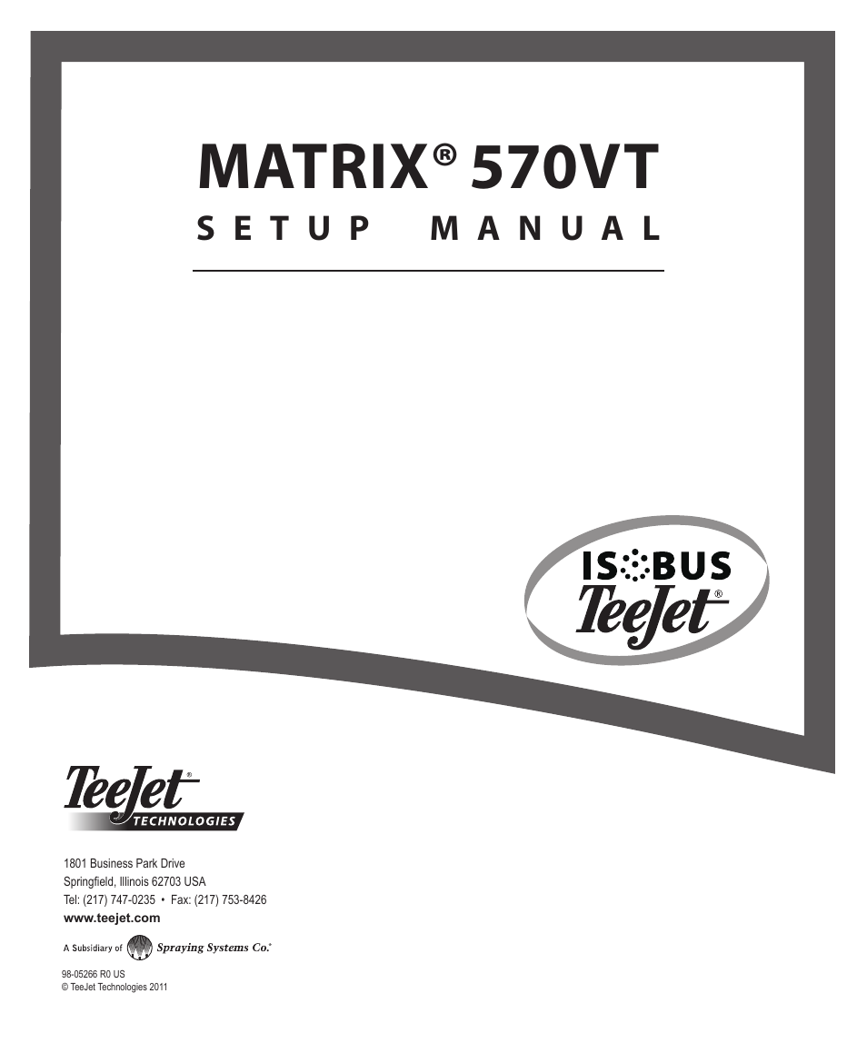 Matrix® 570vt | TeeJet MATRIX 570VT Software version 1.00 User Manual | Page 20 / 20