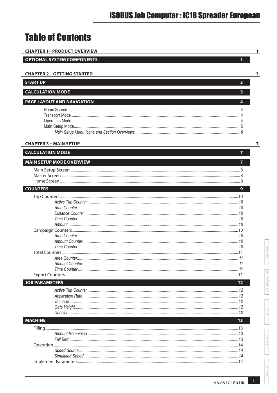 TeeJet IC18 SPREADER JOB COMPUTER User Manual | Page 3 / 32