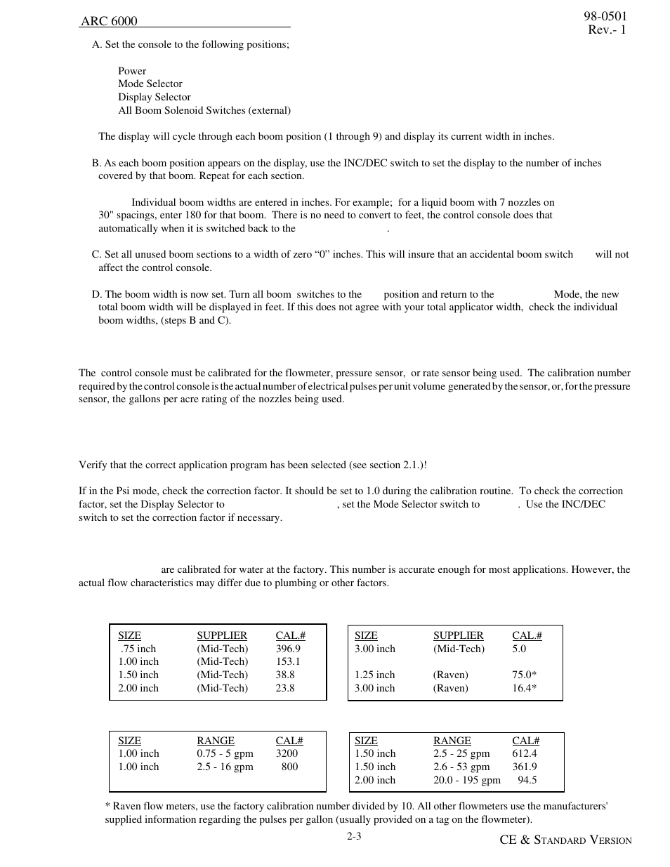 Application rate sensor calibration, Calibrating the liquid application, Application rate sensor calibration -3 | Calibrating the liquid application -3 | TeeJet ARC-6000 User Manual | Page 13 / 50