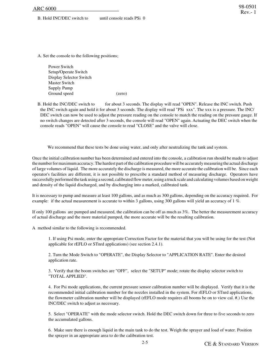 Fine tuning the flow sensor calibration number, Fine tuning the flow sensor calibration number -5 | TeeJet ARC-6000 User Manual | Page 15 / 50