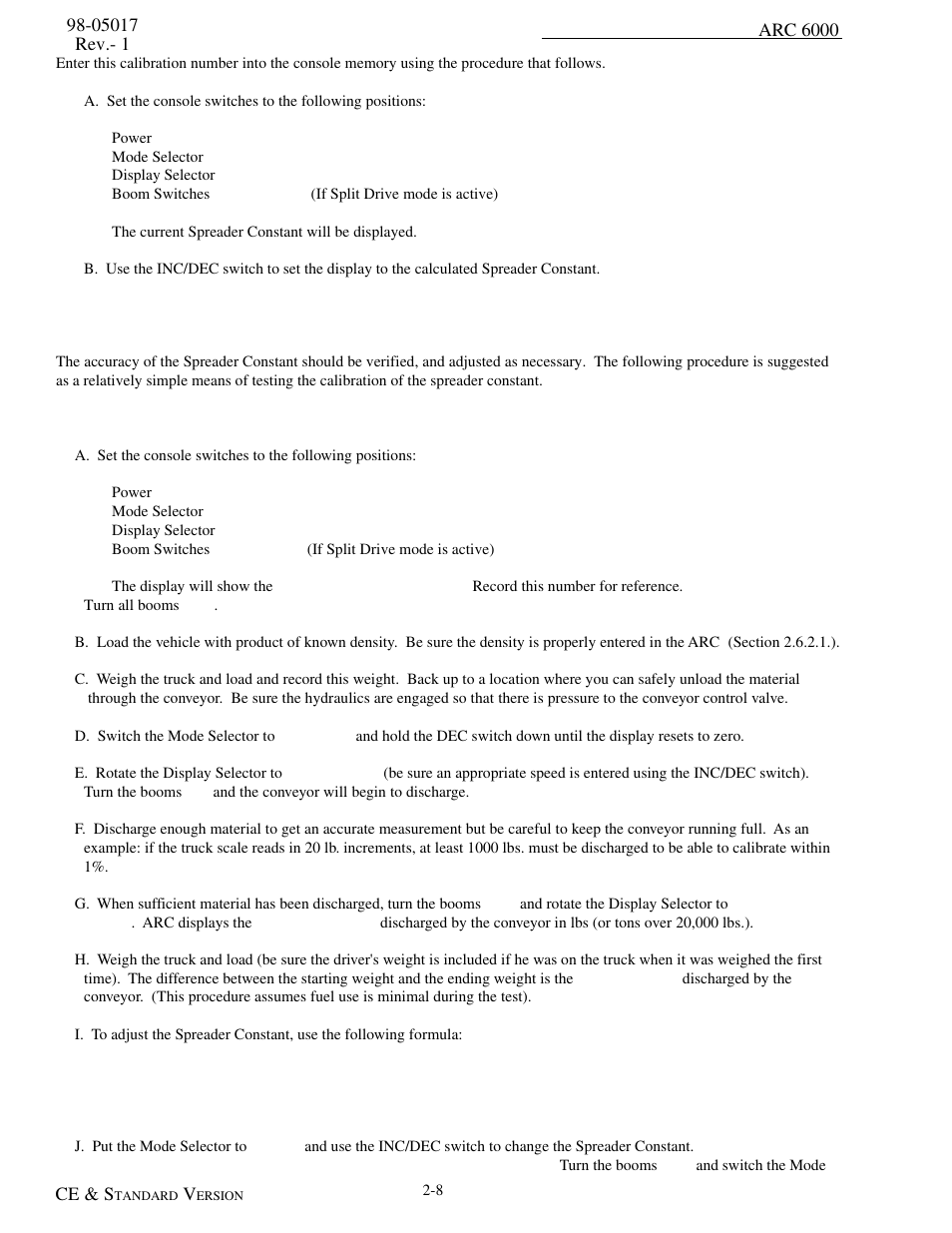 Rate sensor calibration, Rate sensor calibration -8 | TeeJet ARC-6000 User Manual | Page 18 / 50