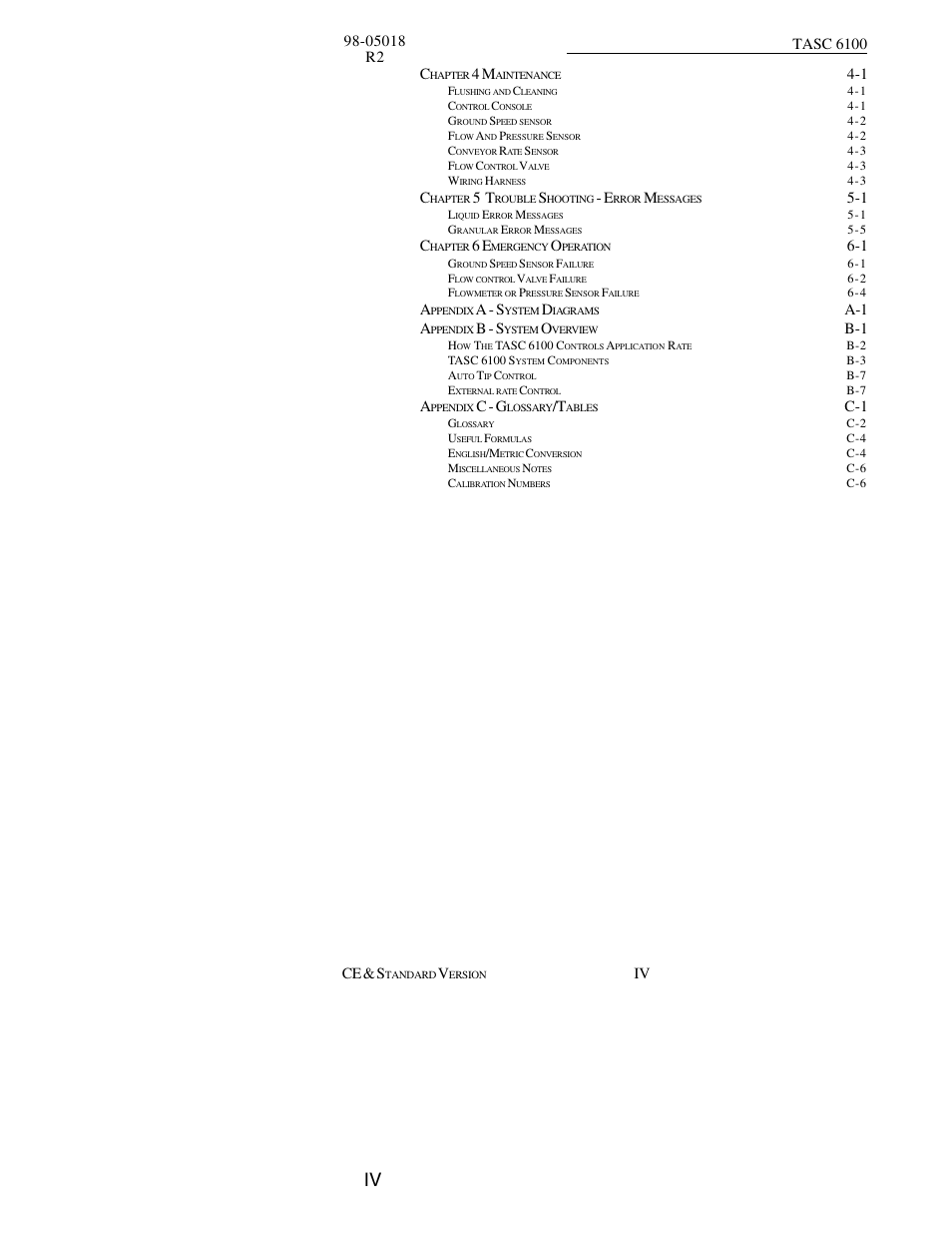 A - s, A-1 a, B - s | C - g | TeeJet TASC-6100 User Manual | Page 4 / 86