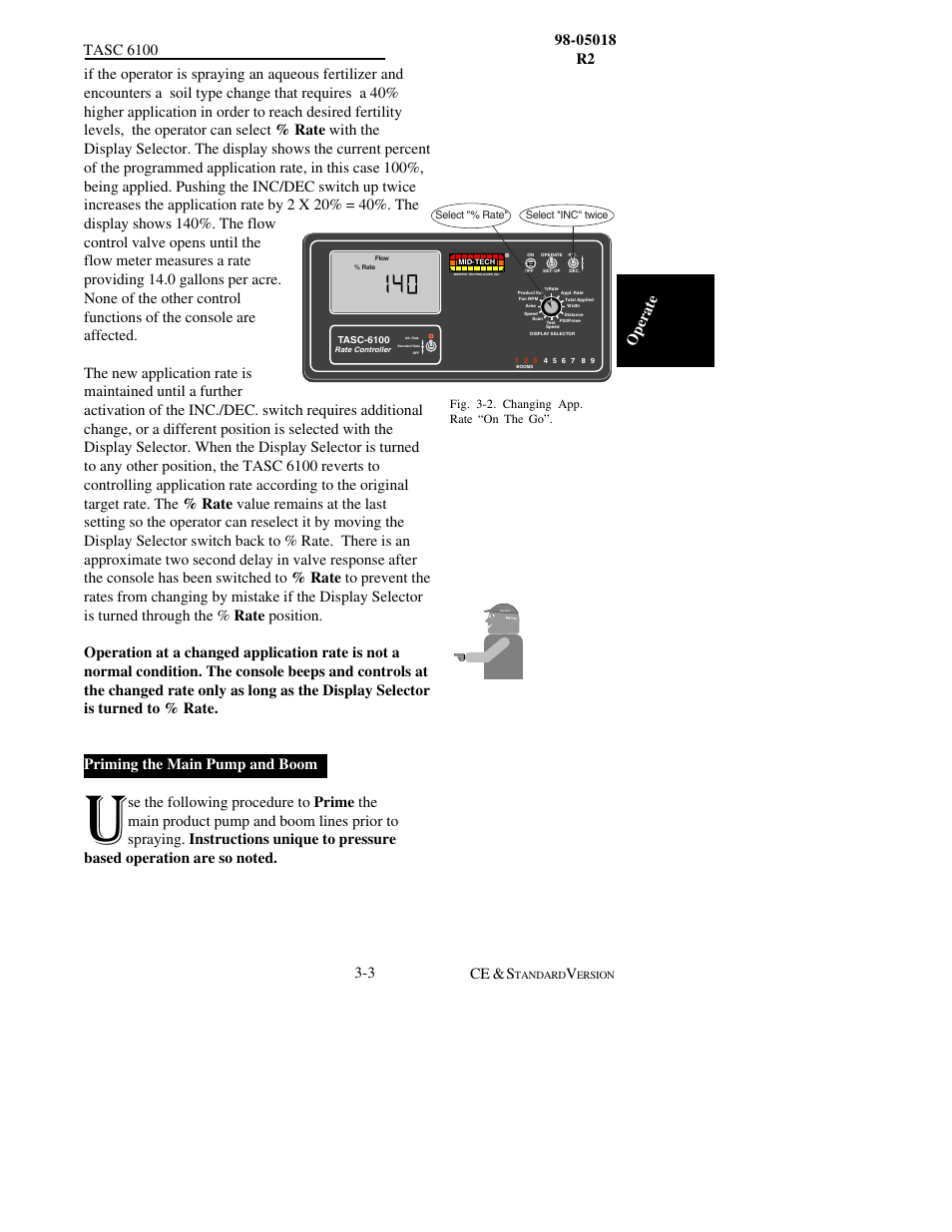 Fig. 3-2. changing app. rate “on the go | TeeJet TASC-6100 User Manual | Page 45 / 86