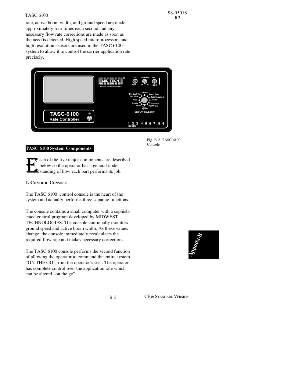 Appndx-b, Tasc-6100, Ce & s | TeeJet TASC-6100 User Manual | Page 75 / 86