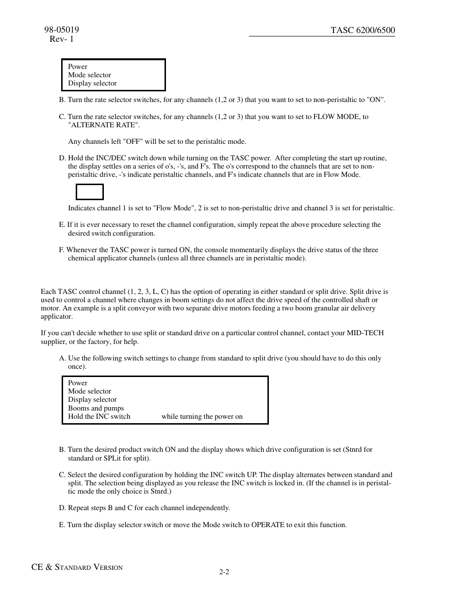 3 setting the split drive option | TeeJet TASC-6500 User Manual | Page 12 / 50