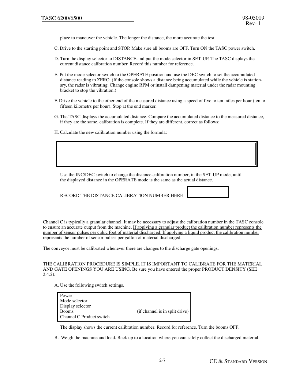 11 calibration of channel c, 11 calibration of channel c -7 | TeeJet TASC-6500 User Manual | Page 17 / 50