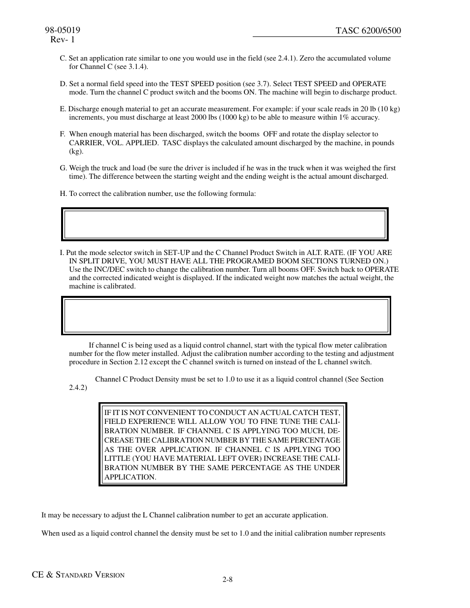 12 calibrating the l channel, 12 calibrating the l channel -8 | TeeJet TASC-6500 User Manual | Page 18 / 50