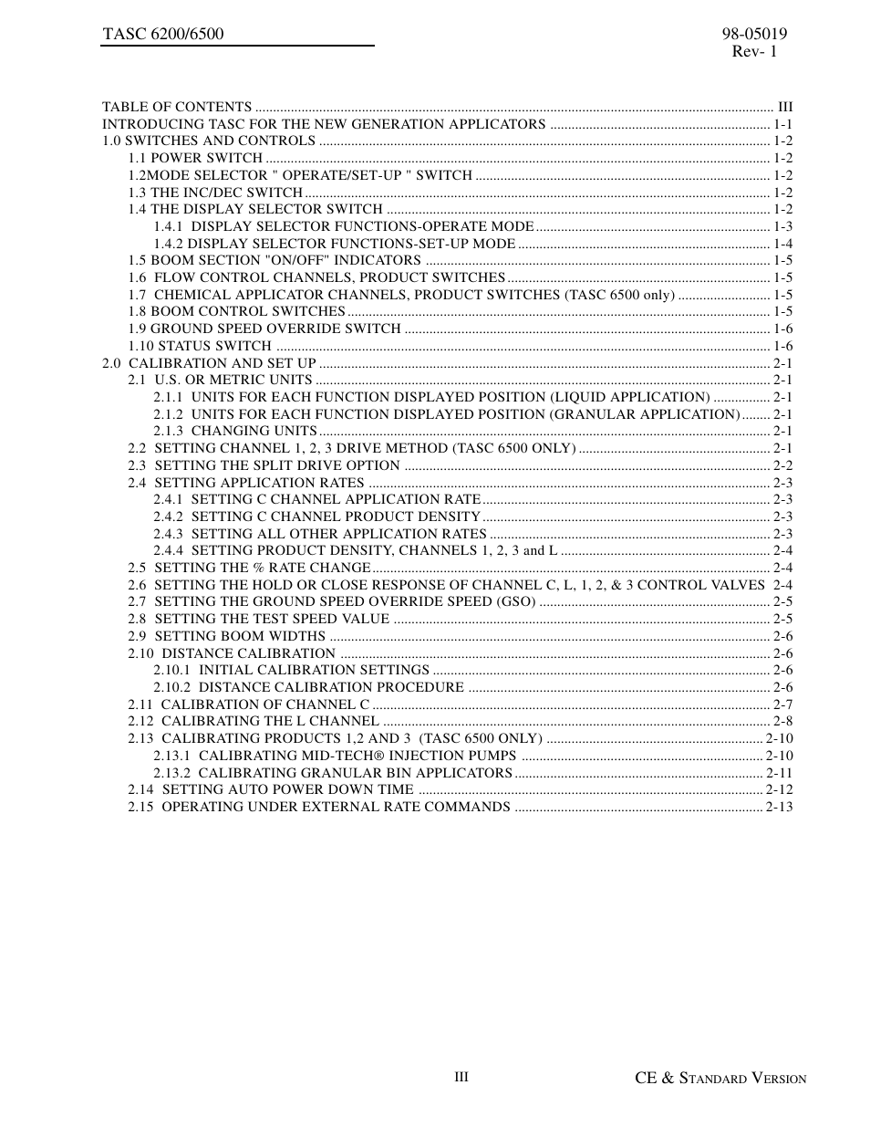 TeeJet TASC-6500 User Manual | Page 3 / 50