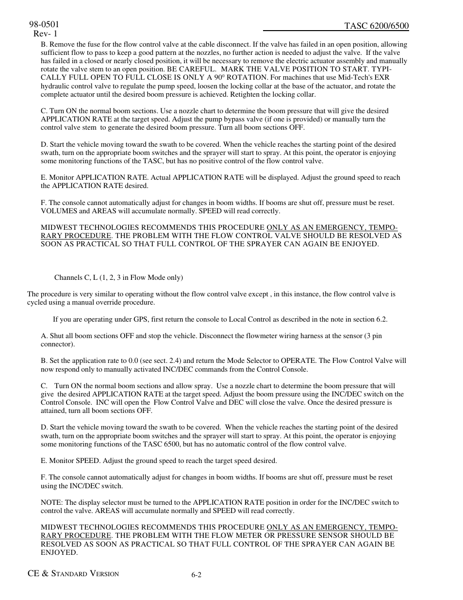 3 - flow meter failure (liquid applicator), 3 - flow meter failure (liquid applicator) -2 | TeeJet TASC-6500 User Manual | Page 40 / 50