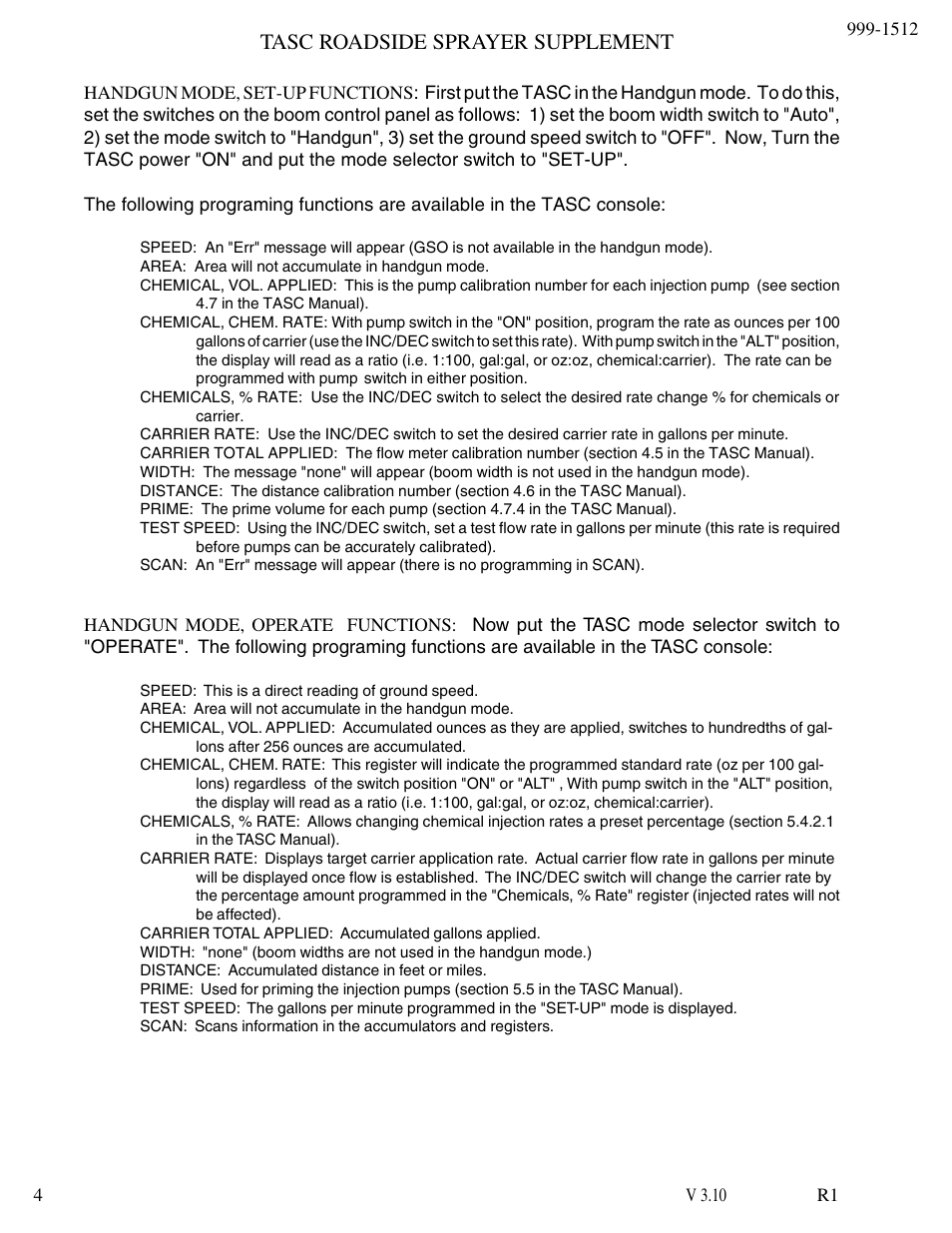 Tasc roadside sprayer supplement | TeeJet TASC-6600 Supplement User Manual | Page 4 / 9