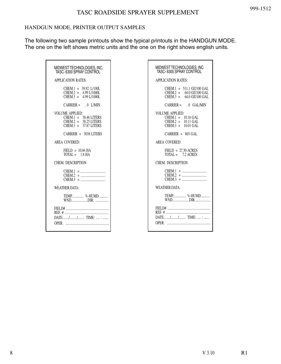 Tasc roadside sprayer supplement | TeeJet TASC-6600 Supplement User Manual | Page 8 / 9